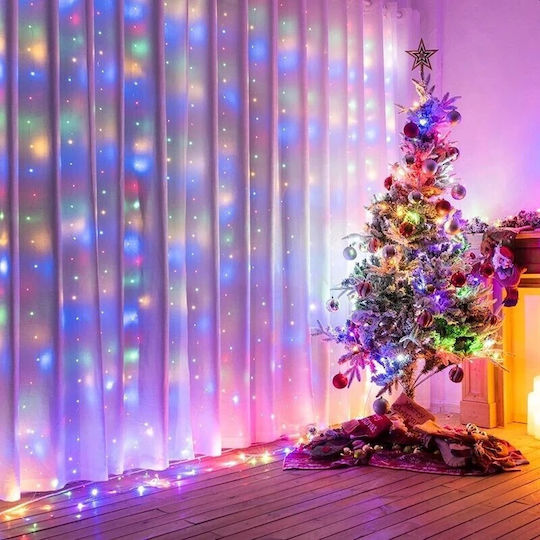 100 Luminite LED 3m x 100cm Multicolore USB Tip Perdea