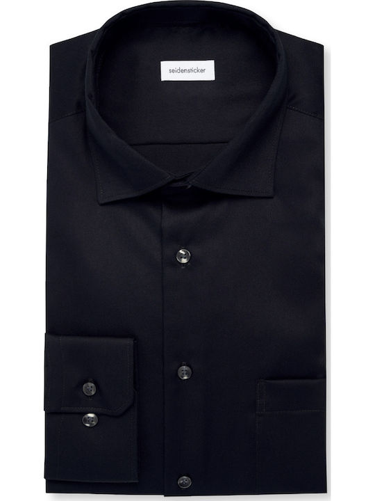 Long Sleeve Shirt in Regular Fit Black
