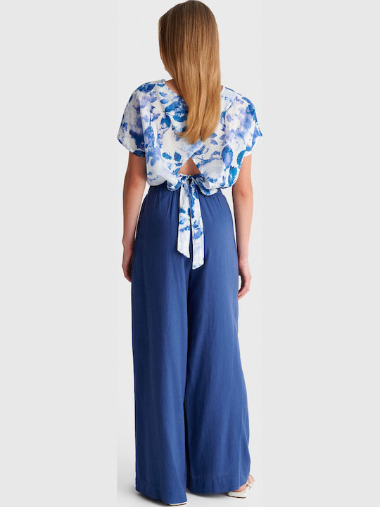 Women's Linen Pantaloons Blue