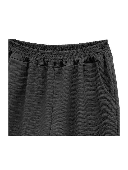 Damen Stoffhose mit Gummiband Schwarz
