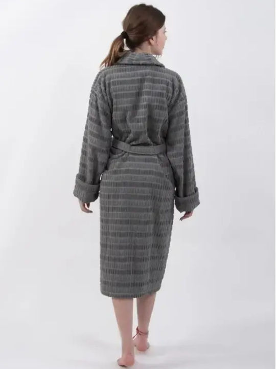 SteweHome Damen Bademantel Anthrazit