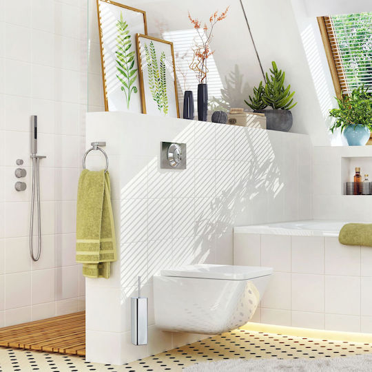 Relaxdays Metallische Toilettenbürste Badezimmer Schwarz