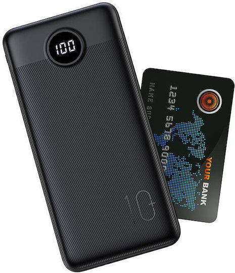 Veger L10 Power Bank 10000mAh με Θύρα USB-A και Θύρα USB-C Μαύρο