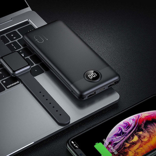 Veger L10 Power Bank 10000mAh με Θύρα USB-A και Θύρα USB-C Μαύρο