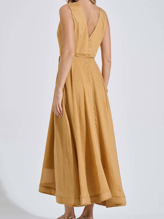 Summer Midi Dress Beige