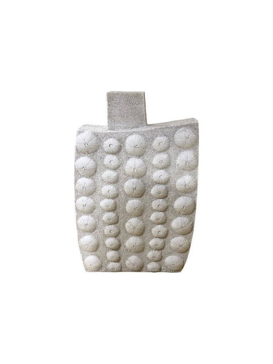 Espiel Decorative White Polyresin Vase 27x8xH45cm