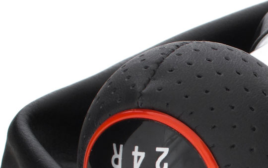Audi A3 I 8l 96-03 Black Gear Shift Knob + Black Gaiters Red Thread Red Ring 5 Speed Reverse At Bottom