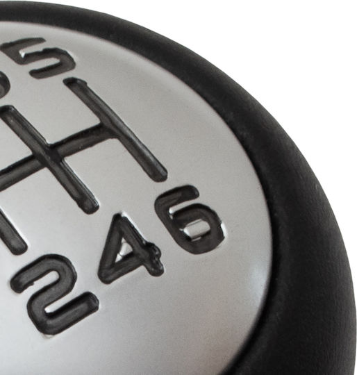 Citroen C4 Picasso Ii 2013 Gear Shift Knob Black Eco-leather + Silver 6 Speeds