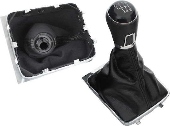 VW Passat B7 10-15 Mâner Schimbător Viteze Negru + Manșon Cadru Cromat 6 Viteze