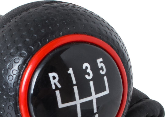 Seat Toledo II 98-06 Schwarzer Schaltknopf + Schwarze Schaltmanschetten Roter Faden Roter Ring 5-Gang