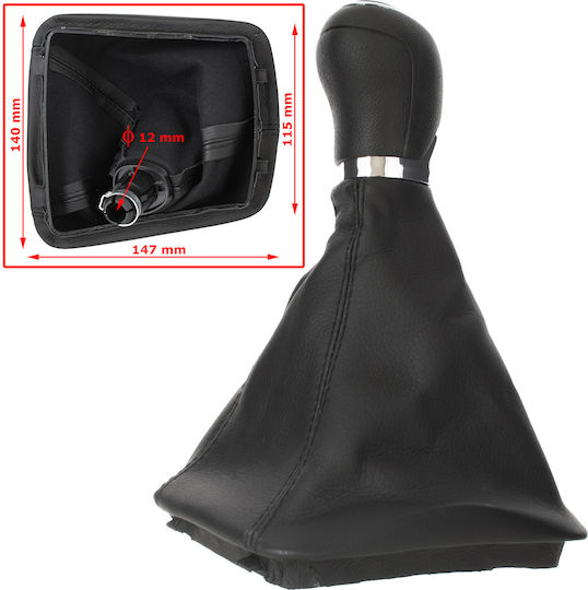Skoda Octavia Ii 07-14 Gear Shift Knob + Gaiter Frame Eco Leather 5 Speed