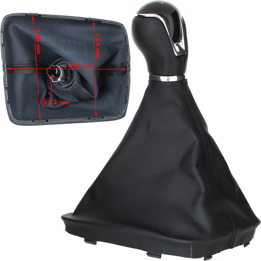 Seat Leon Iii 12-17 Black Eco Leather Gear Shift Knob + Gaiter Frame 6 Gears