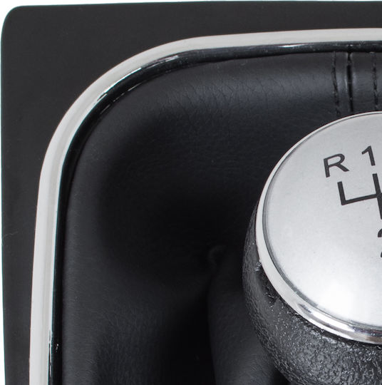 Vw Golf V 03-08 Silver + Black Gear Shift Knob Chrome Frame 6 Speed