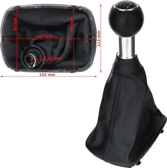 Audi A6 C6 04-11 Black Gear Shift Knob + Black Gaiters