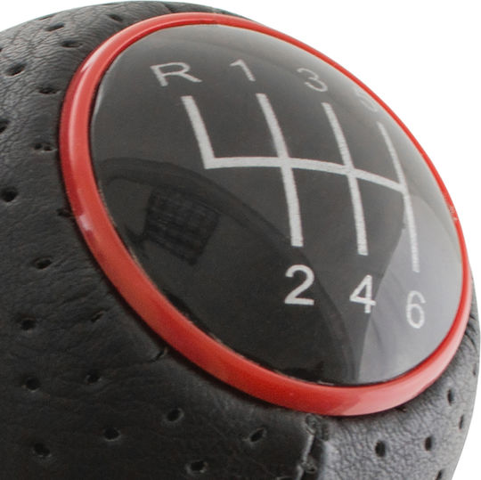 Audi A3 8l 96-03 Gear Shift Knob Black + Red Ring 6 Speed