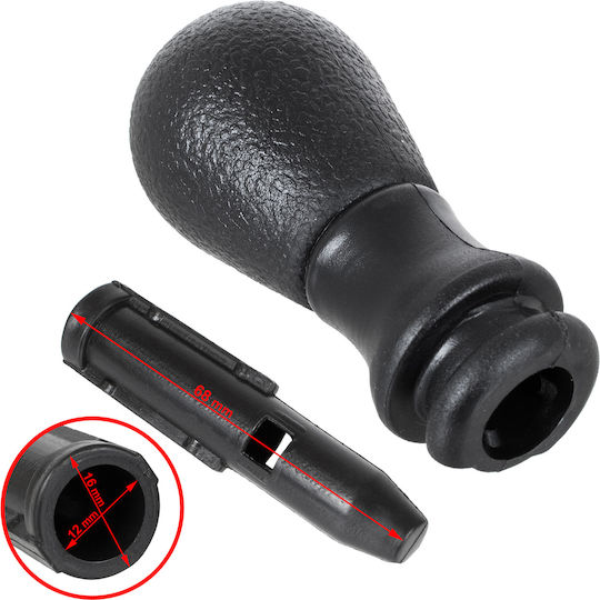 Peugeot 306 Gear Shift Knob Black + Silver Black Pattern + Adapter Shift Lever Knob Adapter 2 Pcs Set