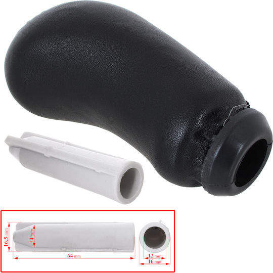 Renault Modus Schaltknopf 5-Gang Schwarz Leder + Chrom + Adapter Schaltknopf Adapter 2 Stück Set