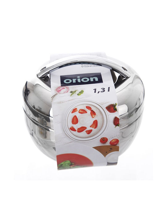 Orion Δοχείο Φαγητού Inox Θερμός Ασημί 1.3lt