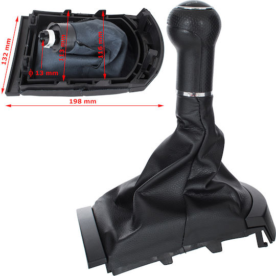 Seat Cordoba II 02-09 Schwarzer Auto Schaltknopf + Gaiter Rahmen 6-Gang