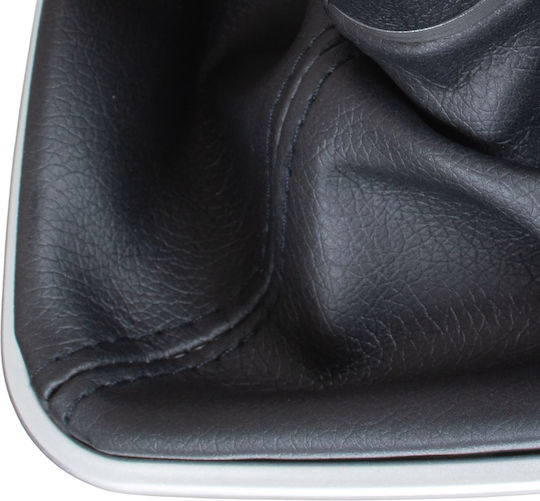 Seat Leon Ii 2005 Black-beige Gear Shift Knob + Gaiter Chrome Frame 6 Speeds