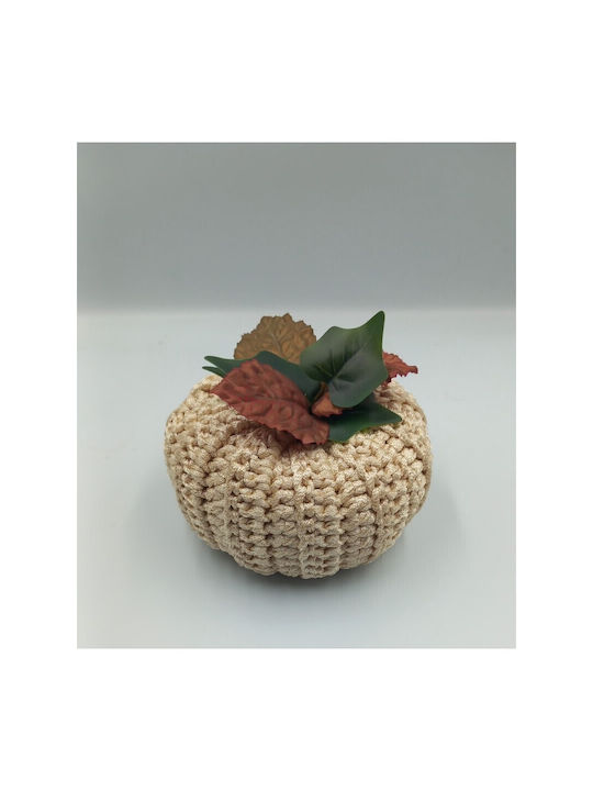 Aristourgimata Handmade Tabletop Lucky Charm Pumpkin Beige Fabric 46cm