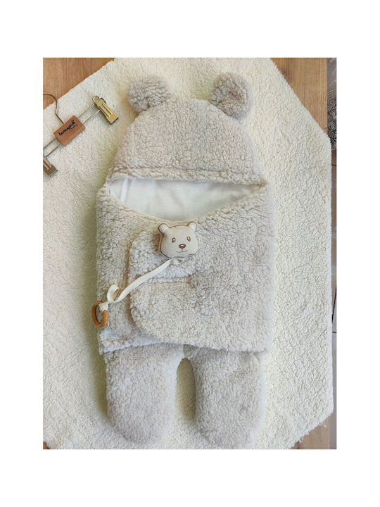 SteweHome Baby Blanket Nursery Swaddling Blanket Beige 100x30cm
