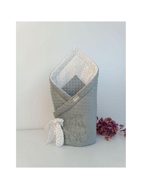 SteweHome Cotton White Nursery Swaddling Blanket with Animal 100x85cm
