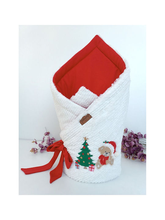 SteweHome Nursery Swaddling Cotton Ecru Blanket with Animal 100x100cm