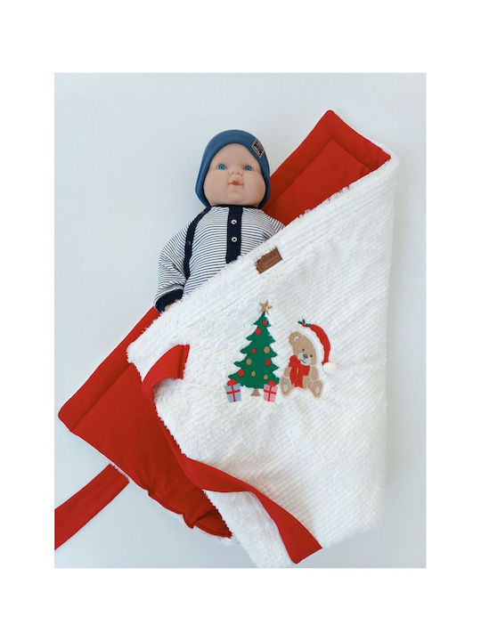 SteweHome Nursery Swaddling Cotton Ecru Blanket with Animal 100x100cm