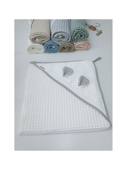 SteweHome Baby Blanket Nursery Swaddling Cotton White 100x100cm