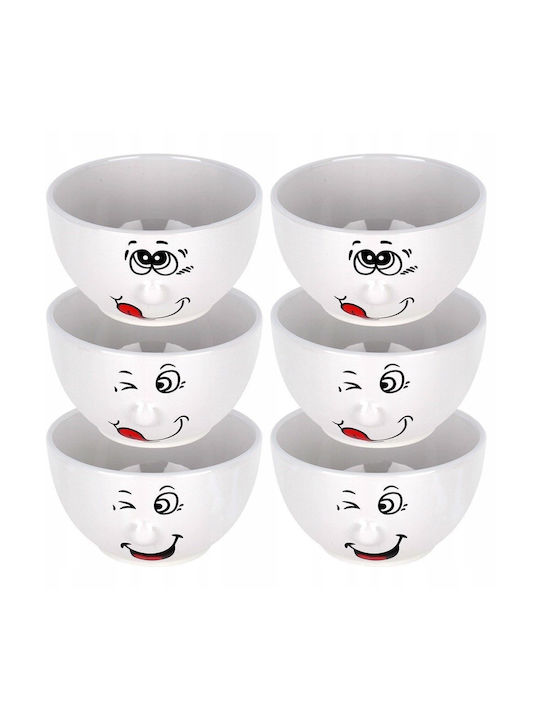 Siaki Collection Μπωλ Σερβιρίσματος Στρογγυλό Κεραμικό Λευκό με Διάμετρο 13.5εκ. 6τμχ