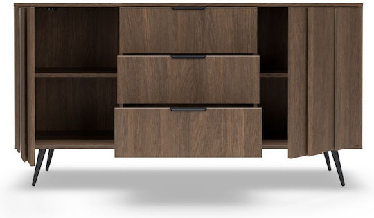 Bufet Amaro Din Lemn Cu Sertare Nuc 153.5x40x82.6cm