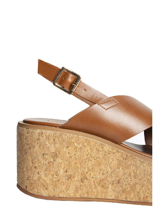 Sommer Damenplattformen Tabac Braun