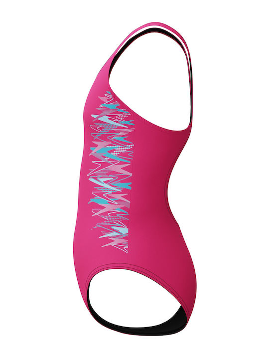 Speedo Placement Muscleback Kids One-Piece Swimwear Pink/Blue