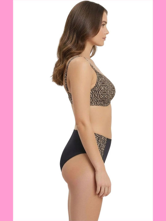 Set Bikini High Waist Animal Print Black