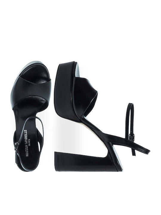 Damen Sandalen Aus Leder Schwarz