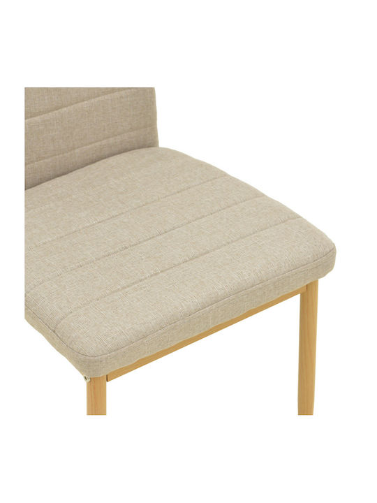 Parker Dining & Kitchen Chair with Fabric Beige Upholstery 39.5x48x95cm