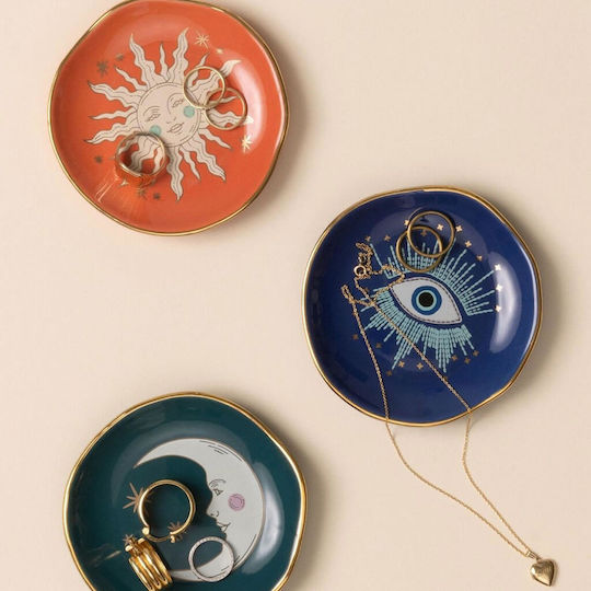 Designworks Celestial Servierplatte Untiefe Keramik Orange mit Durchmesser 10cm