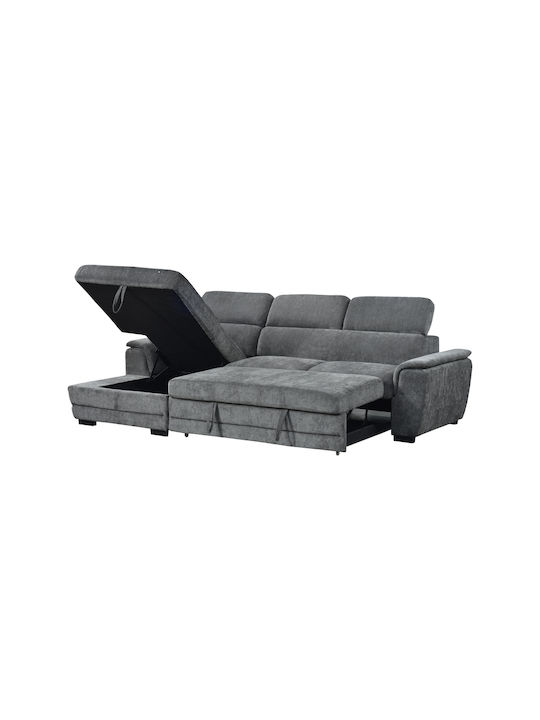 Dreamora Ecksofa Schlafsofa mit Rechteckecke & Stauraum Anthrazit 270x167x82cm