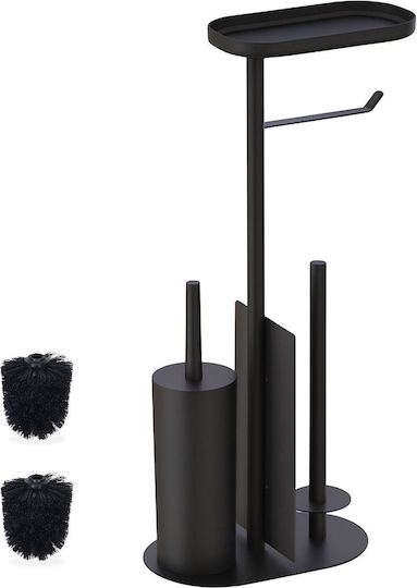 Relaxdays Set Accesorii Baie Metalic Negru