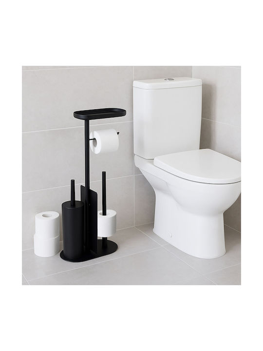 Relaxdays Set Accesorii Baie Metalic Negru