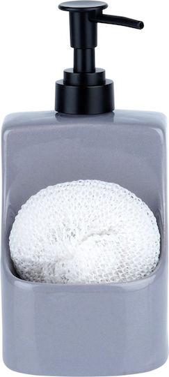 Vilde Kitchen Ceramic Dispenser with Sponge Holder Gray 400ml