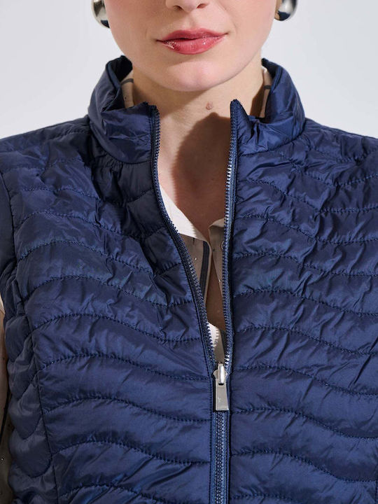 Women's Sleeveless Double Sided Jacket for Winter Blue