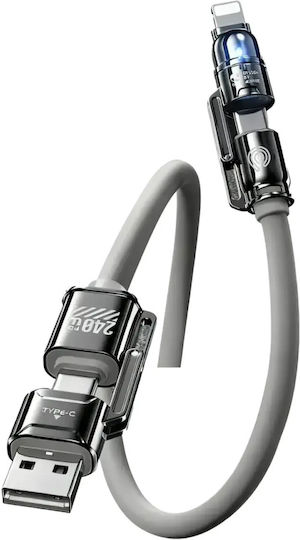 Hyperloq USB to Type-C / Lightning Cable Gray HP.24-G