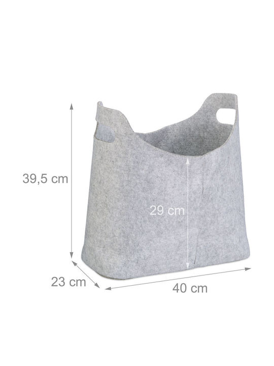 Relaxdays Coș Textil De Depozitare Lemne 39.5x40x23cm Gri