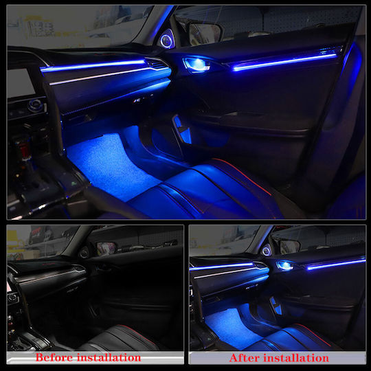 Diq Ambient Honda Civic X Cf Ambient Light Honda Civic Mod 2016-2021 21 Lights Carbon Fiber