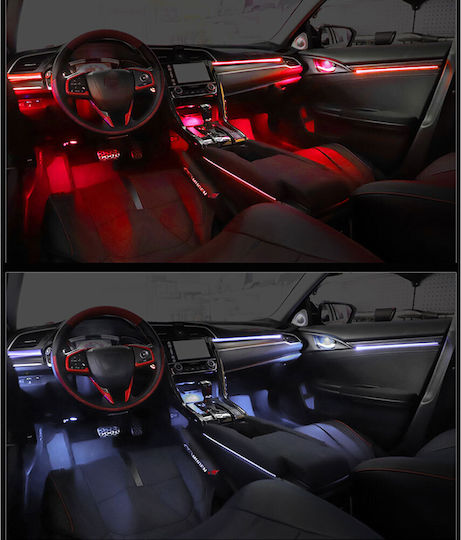 Diq Ambient Honda Civic X Cf Ambient Light Honda Civic Mod 2016-2021 21 Lights Carbon Fiber