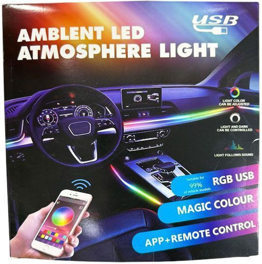 Interior Decorative Car Lighting Remote Control Ambient LED Atmosphere Light