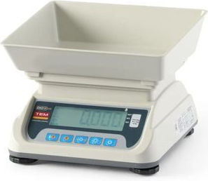 TEM Digitale Küchenwaage mit Eimer bis 6kg Grau