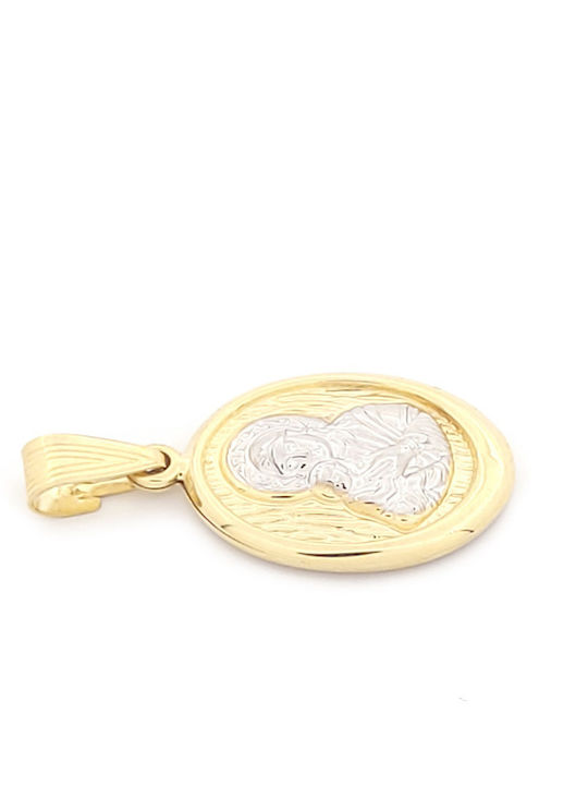 Hängendes Charm Talisman Göttliche Mutter aus 14K Gold